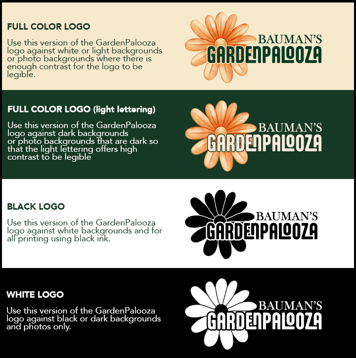 GardenPalooza logo usage guide